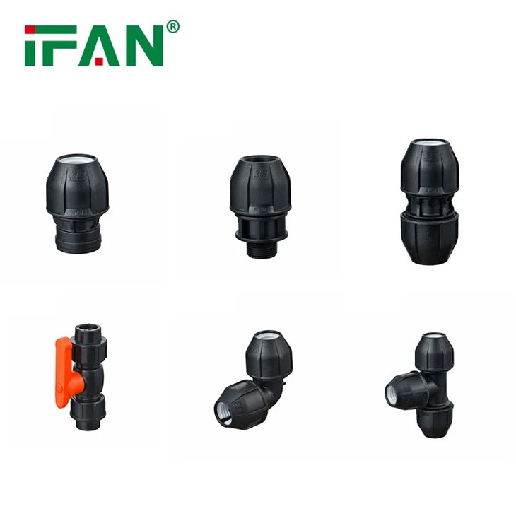 Economical PP Compression Fitting Set For HDPE Irrigation Projects high quality